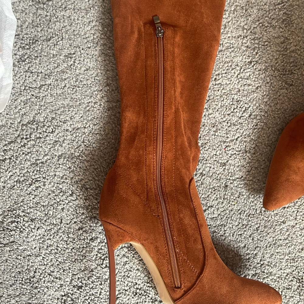 Rust brown thigh high boots - Picture 7 of 7